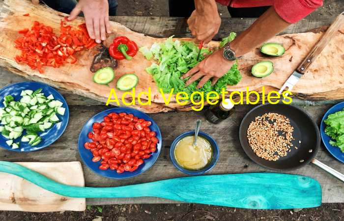 Add vegetables in salad 